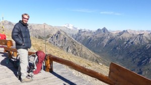 Setting out on the Nahuel Huapi traverse from the refugio at the top of the ski-lift