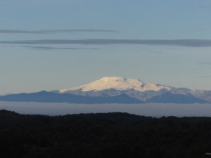 One of the mainland volcanoes seen from Chiloe