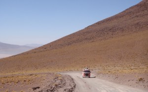 An old VW T3 coming the other way. Lovely to see something other than a Landcruiser!