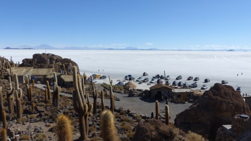 Surrounded by those Landcruisers again, visiting the Isla de Pescado