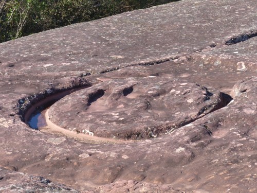 Image of a jaguar carved in the rock