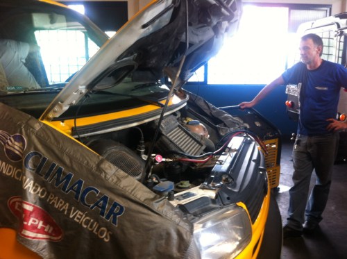 Hurrah - getting the long broken (we suspect) air conditioning fixed